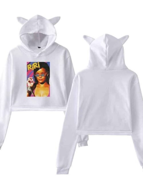 Rihanna Cropped Hoodie #1