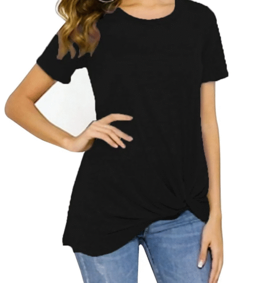 New T-Shirt Hip Length Irregular Hem Ideal For Lounging #1