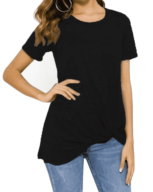 New T-Shirt Hip Length Irregular Hem Ideal For Lounging #1