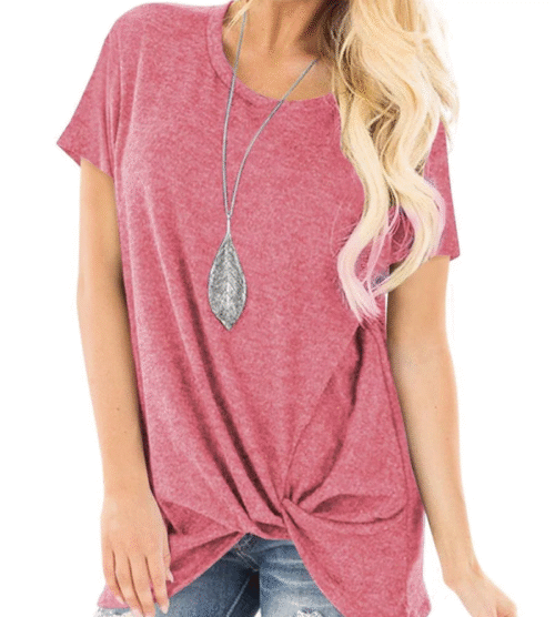 New T-Shirt Hip Length Irregular Hem Ideal For Lounging #2