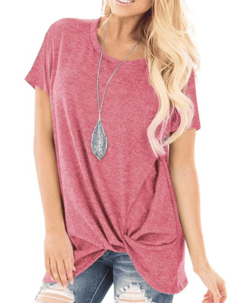 New T-Shirt Hip Length Irregular Hem Ideal For Lounging #2