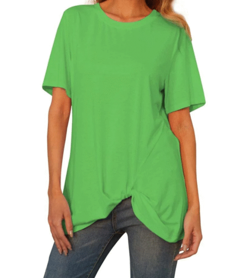 New T-Shirt Hip Length Irregular Hem Ideal For Lounging #4