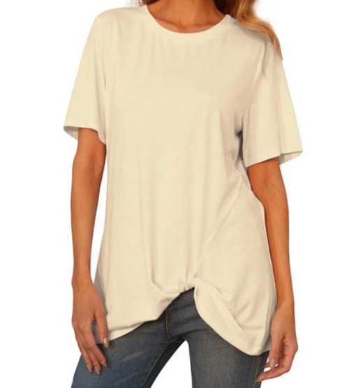 New T-Shirt Hip Length Irregular Hem Ideal For Lounging #5