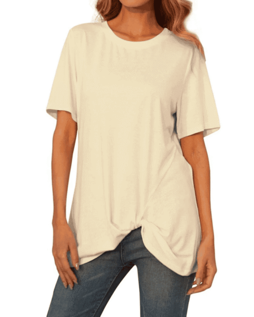 New T-Shirt Hip Length Irregular Hem Ideal For Lounging #5