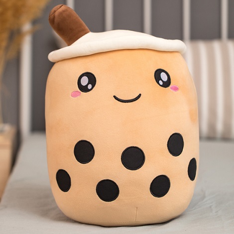 Plush Brown Bubble Tea Pillow #1 (P4)