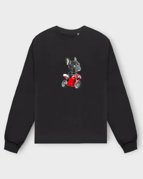 French Bulldog Sweatshirt #505 + GIFT- On a Bike