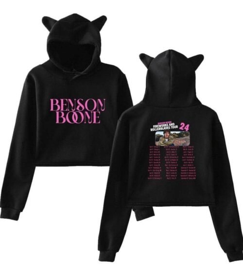 Benson Boone Fireworks & Rollerblades Cropped Hoodie #3 + Gift