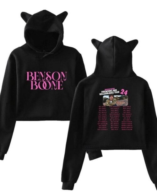 Benson Boone Fireworks & Rollerblades Cropped Hoodie #3 + Gift